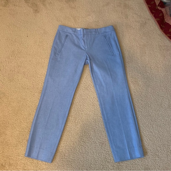 Banana Republic Blue Sloan Ankle Stretch Career Pants w/ Front Zipper Po… - Picture 1 of 14